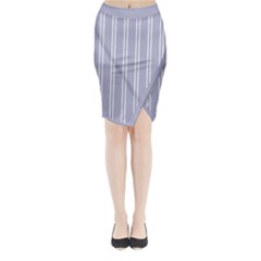 Nice Stripes - Silver Grey Midi Wrap Pencil Skirt by FashionBoulevard