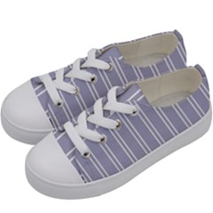 Nice Stripes - Silver Grey Kids  Low Top Canvas Sneakers by FashionBoulevard