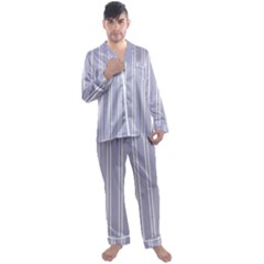 Nice Stripes - Silver Grey Men s Satin Pajamas Long Pants Set by FashionBoulevard