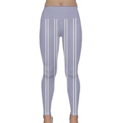 Nice Stripes - Silver Grey Lightweight Velour Classic Yoga Leggings by FashionBoulevard