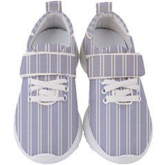 Nice Stripes - Silver Grey Kids  Velcro Strap Shoes by FashionBoulevard