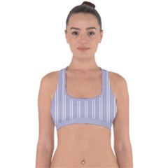 Nice Stripes - Silver Grey Cross Back Hipster Bikini Top  by FashionBoulevard