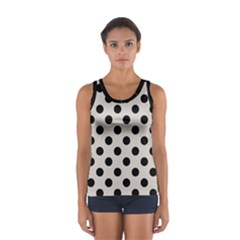 Polka Dots - Black On Abalone Grey Sport Tank Top  by FashionBoulevard