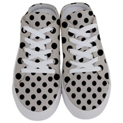 Polka Dots - Black On Abalone Grey Half Slippers by FashionBoulevard