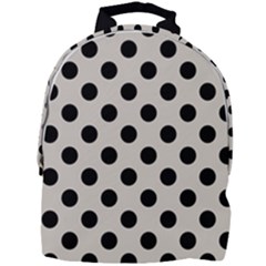 Polka Dots - Black On Abalone Grey Mini Full Print Backpack by FashionBoulevard