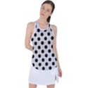 Polka Dots - Black On Abalone Grey Racer Back Mesh Tank Top View1