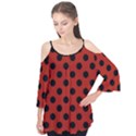 Polka Dots - Black On Apple Red Flutter Tees View1