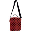 Polka Dots - Black On Apple Red Crossbody Day Bag View3