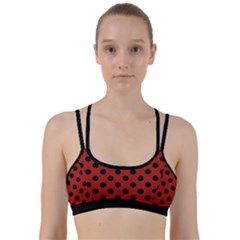 Polka Dots - Black On Apple Red Line Them Up Sports Bra by FashionBoulevard