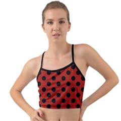 Polka Dots - Black On Apple Red Mini Tank Bikini Top by FashionBoulevard