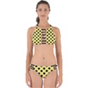 Polka Dots - Black On Blonde Yellow Perfectly Cut Out Bikini Set View1