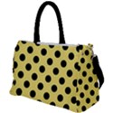 Polka Dots - Black On Blonde Yellow Duffel Travel Bag View1