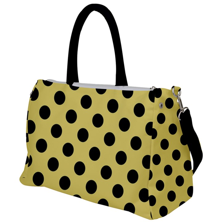 Polka Dots - Black On Blonde Yellow Duffel Travel Bag