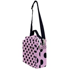 Polka Dots - Black On Blush Pink Crossbody Day Bag by FashionBoulevard