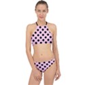 Polka Dots - Black On Blush Pink Racer Front Bikini Set View1