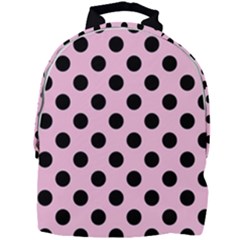 Polka Dots - Black On Blush Pink Mini Full Print Backpack by FashionBoulevard