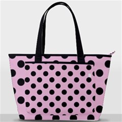 Polka Dots - Black On Blush Pink Back Pocket Shoulder Bag  by FashionBoulevard