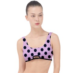 Polka Dots - Black On Blush Pink The Little Details Bikini Top