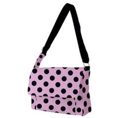 Polka Dots - Black On Blush Pink Full Print Messenger Bag (m) by FashionBoulevard