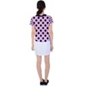 Polka Dots - Black On Blush Pink Women s Sports Top View2