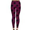 Polka Dots - Black On Boysenberry Purple Leggings  View2