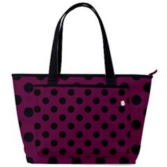 Polka Dots - Black On Boysenberry Purple Back Pocket Shoulder Bag  by FashionBoulevard