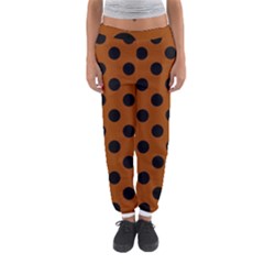 Polka Dots - Black On Burnt Orange Women s Jogger Sweatpants by FashionBoulevard