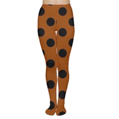 Polka Dots - Black On Burnt Orange Tights