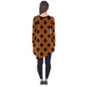 Polka Dots - Black On Burnt Orange Long Sleeve Tunic  View2