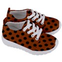 Polka Dots - Black On Burnt Orange Kids  Lightweight Sports Shoes View3