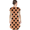 Polka Dots - Black On Cantaloupe Orange Cap Sleeve Nightdress View2