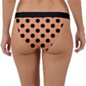 Polka Dots - Black On Cantaloupe Orange Band Bikini Bottom View2