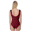 Polka Dots Black On Carmine Red Princess Tank Leotard  View2