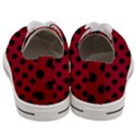 Polka Dots Black On Carmine Red Women s Low Top Canvas Sneakers View4