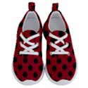 Polka Dots Black On Carmine Red Running Shoes View1