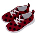 Polka Dots Black On Carmine Red Running Shoes View2