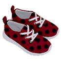 Polka Dots Black On Carmine Red Running Shoes View3