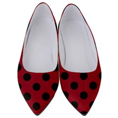 Polka Dots Black On Carmine Red Women s Low Heels by FashionBoulevard