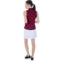 Polka Dots Black On Carmine Red Women s Sleeveless Polo Tee View2