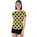 Polka Dots Black On Ceylon Yellow Back Cut Out Sport Tee View1