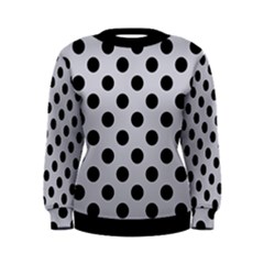 Polka Dots Black On Cloudy Grey Women s Sweatshirt by FashionBoulevard