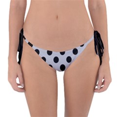 Polka Dots Black On Cloudy Grey Reversible Bikini Bottom by FashionBoulevard