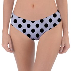 Polka Dots Black On Cloudy Grey Reversible Classic Bikini Bottoms by FashionBoulevard