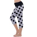 Polka Dots Black On Cloudy Grey Capri Yoga Leggings View2