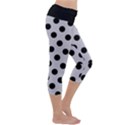 Polka Dots Black On Cloudy Grey Capri Yoga Leggings View3