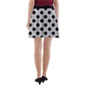 Polka Dots Black On Cloudy Grey A-Line Pocket Skirt View2