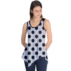 Polka Dots Black On Cloudy Grey Sleeveless Tunic by FashionBoulevard