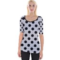 Polka Dots Black On Cloudy Grey Wide Neckline Tee View1