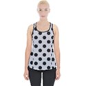 Polka Dots Black On Cloudy Grey Piece Up Tank Top View1