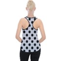 Polka Dots Black On Cloudy Grey Piece Up Tank Top View2